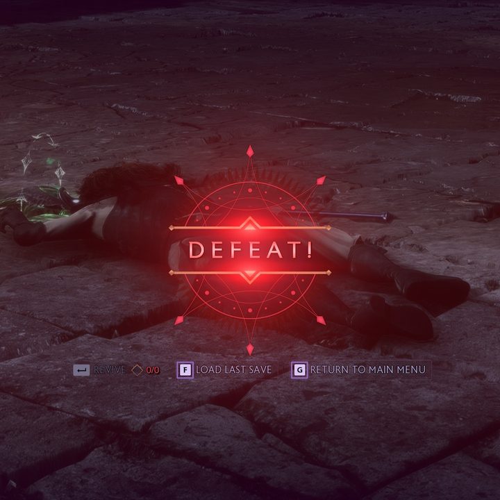 Defeat screen in Dragon Age: The Veilguard.