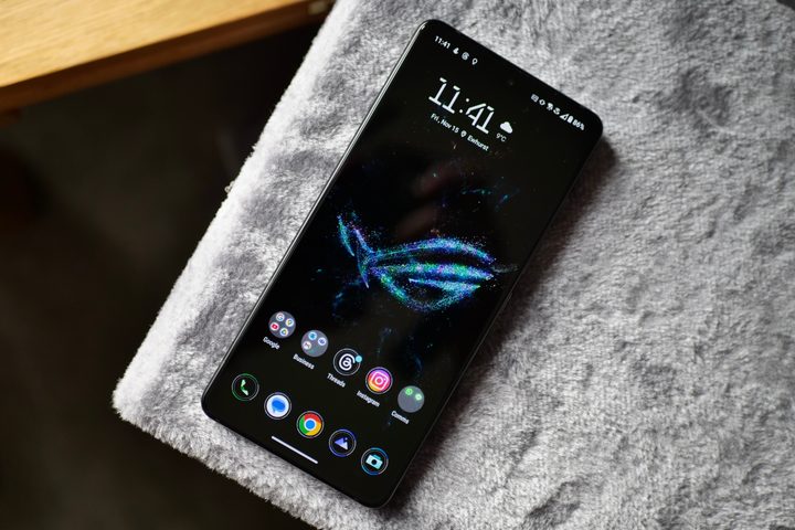 The Asus ROG Phone 9 Pro's screen.