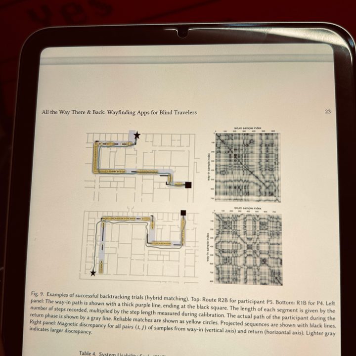 Studying the route map behind Wayfinding app for blind people.