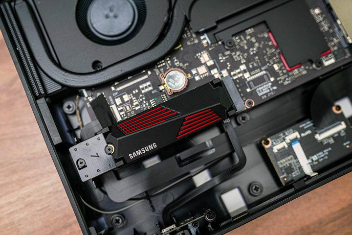 The Samsung 990 Pro SSD installed in a PC.