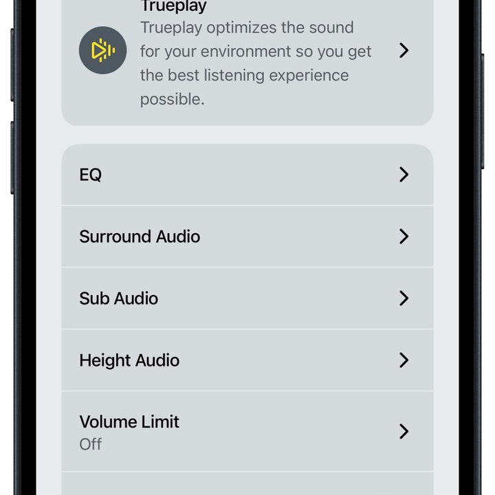 Sonos app for iOS: Trueplay, EQ.