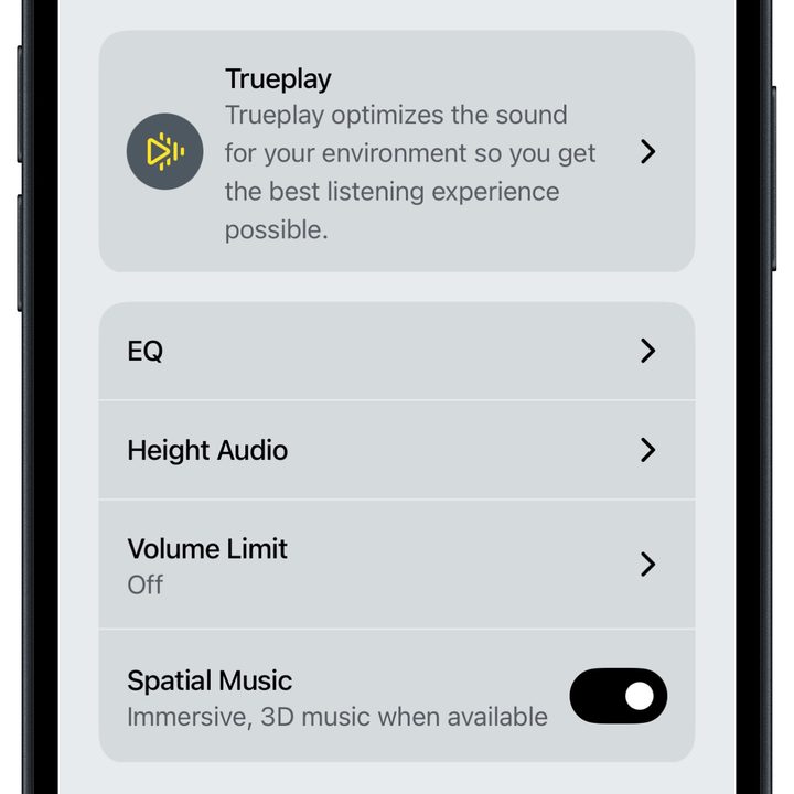 Sonos app for iOS: Trueplay, EQ.