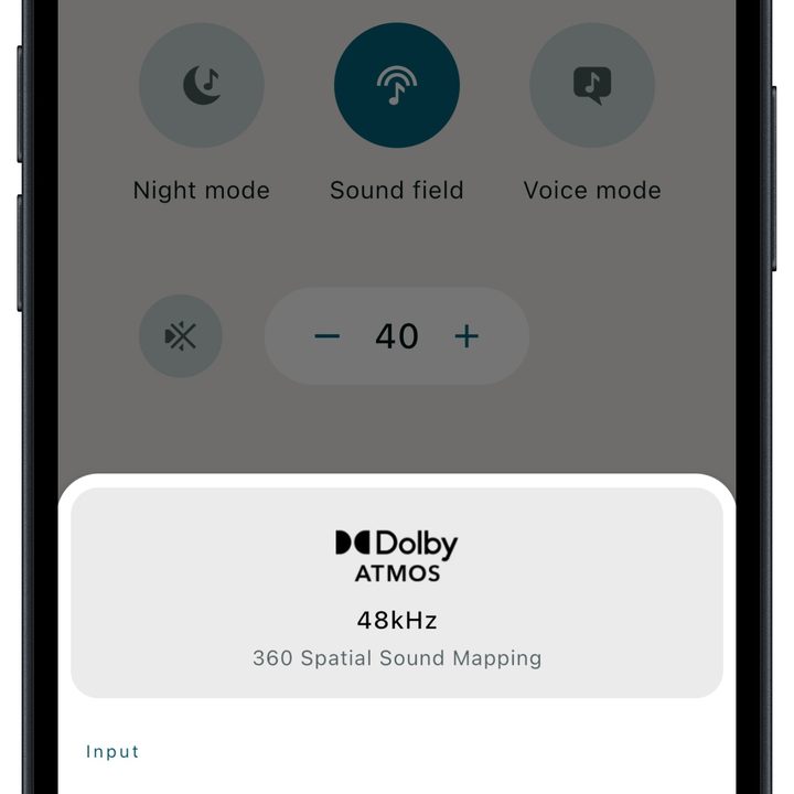 Sony Bravia Connect app for iOS: Atmos playback.