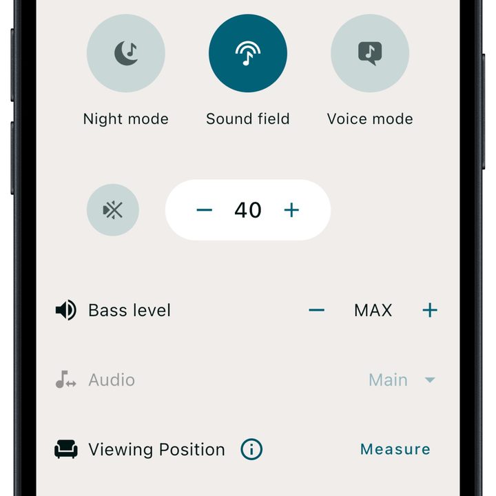 Sony Bravia Connect app for iOS: home screen.