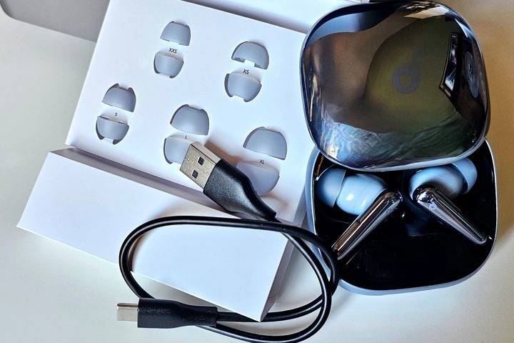 Soundcore Liberty 4 Pro with included accessories.