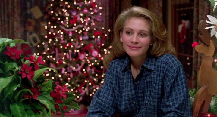 A woman sits during Christmas in Steel Magnolias.