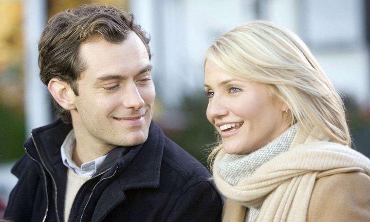 A man looks at a woman in The Holiday.