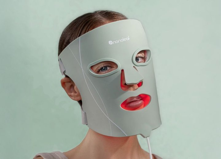 A person wearing the Nanoleaf Face Mask