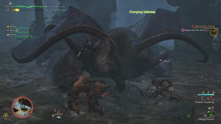 Fighting Uth Dana in Monster Hunter Wilds.