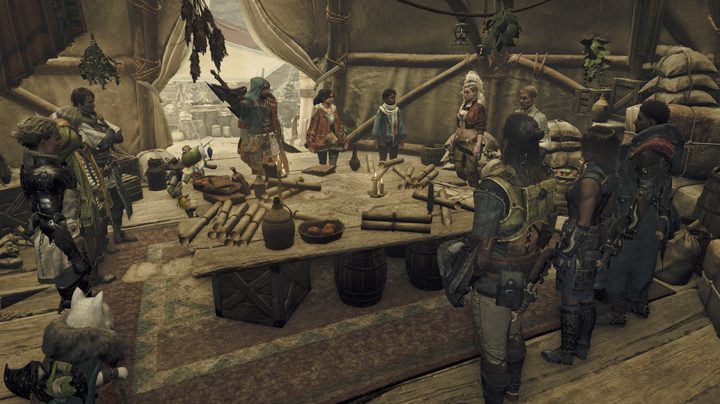 The Forbidden Lands expedition team meets in Monster Hunter Wilds.