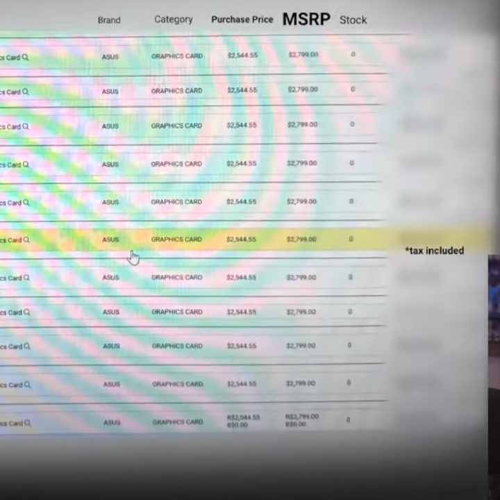 A screenshot with RTX 5080 pricing.