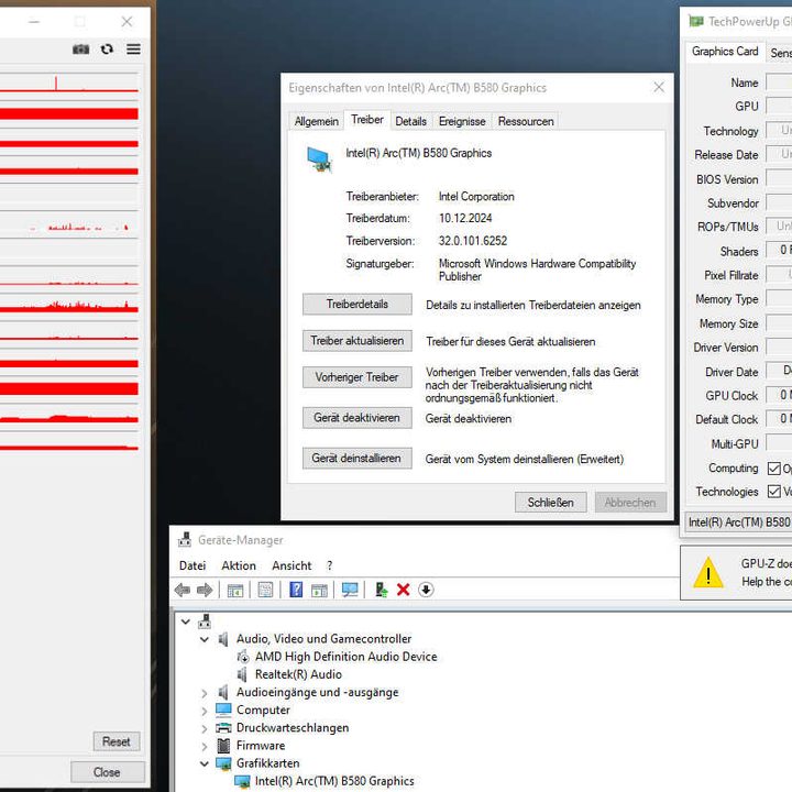 A screenshot of the Arc B570 in GPU-Z.