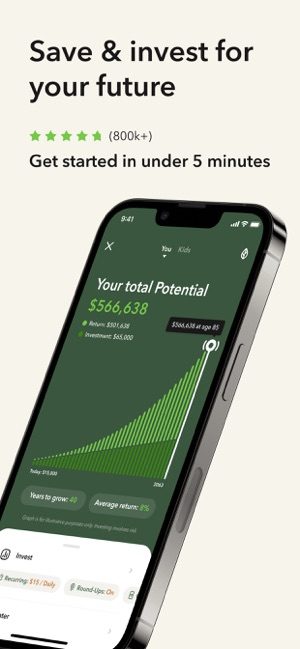 Acorns promo screen.
