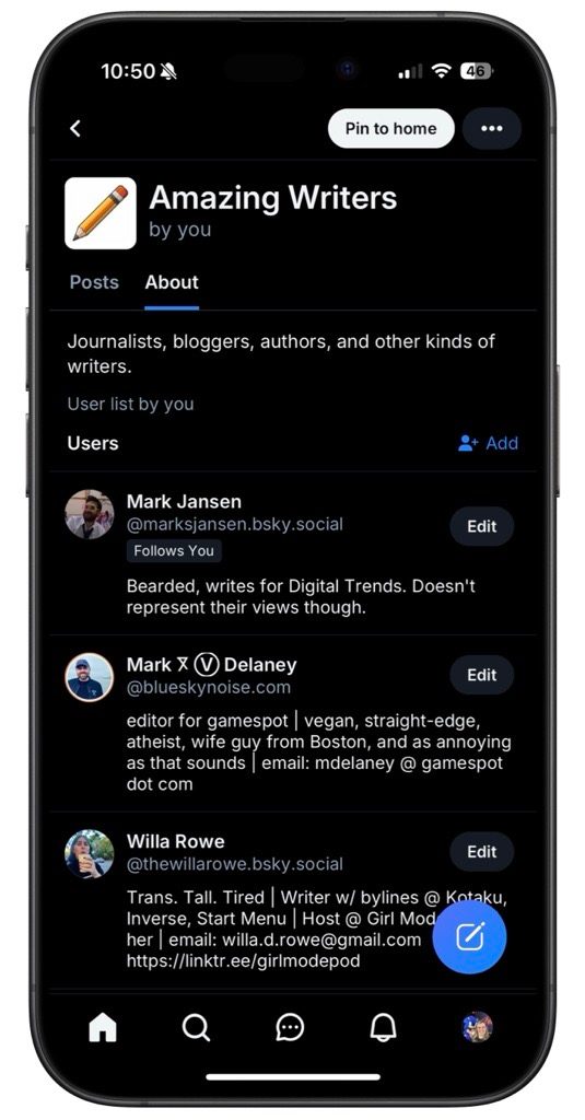 Feed created by Cristina Alexander on Bluesky app.
