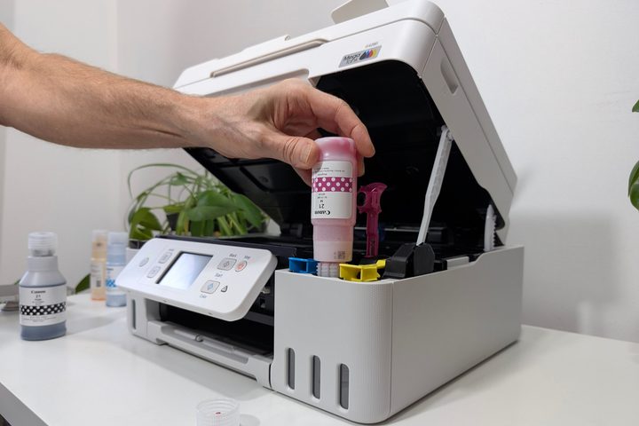Canon's MegaTank Pixma G4280 holds thousands of pages woirth of ink.