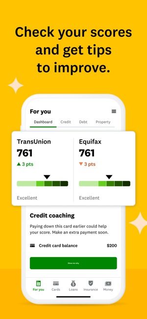Credit score comparison on Credit Karma.