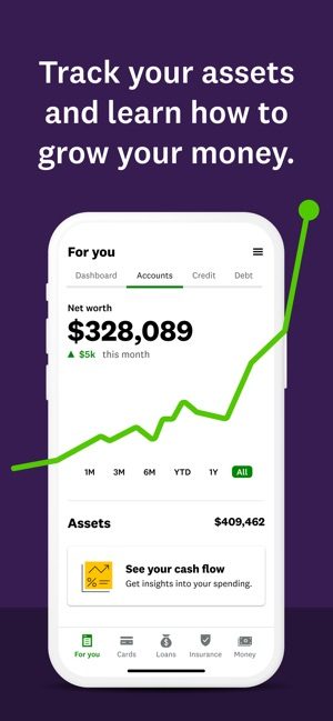 Asset chart on Credit Karma.