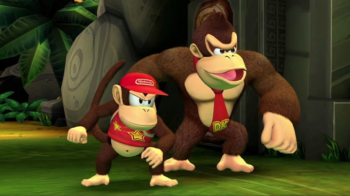 Donkey Kong and Diddy Kong in Donkey Kong Country Returns HD key art.