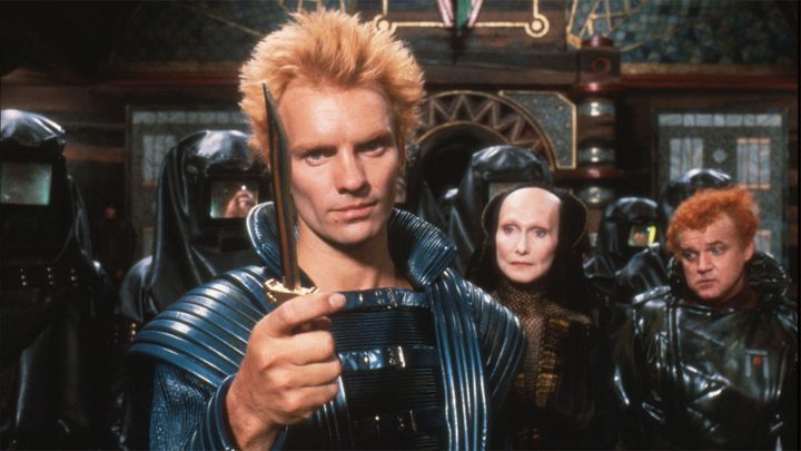 Sting holds a knife in Dune.
