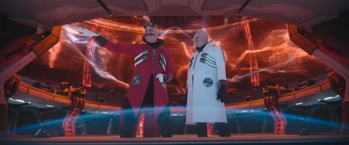Dr. Eggman and Gerald Robotnik in the Ark in "Sonic the Hedgehog 3."