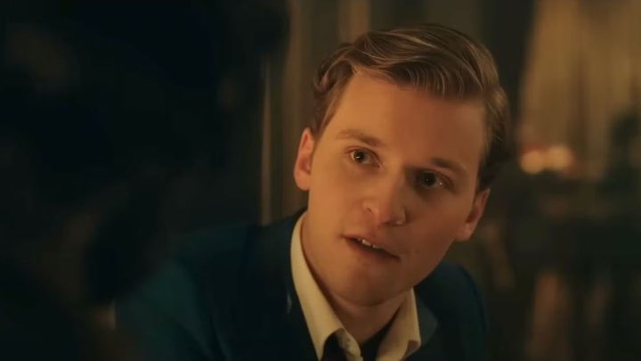 Fred Hechinger as Dimitri Smerdyakov talking to someone off-camera in Kraven the Hutner.