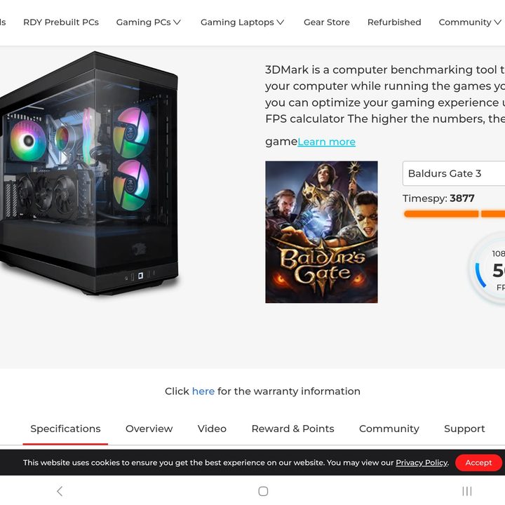 Performance of an iBUYPOWER RTX 5080 PC.