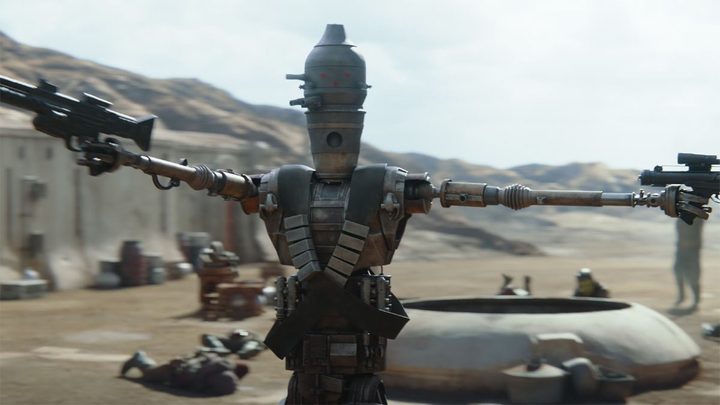IG-11 takes out some marauders in The Mandalorian.