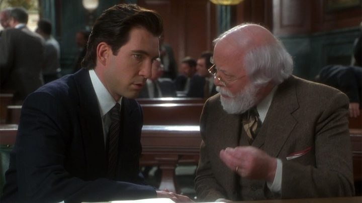 Dylan McDermott and Richard Attenborough in Miracle on 34th Street.