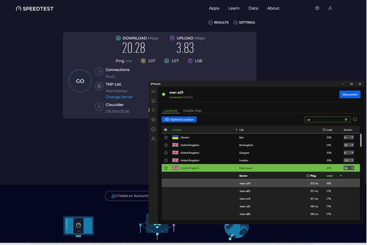 My first few SpeedTest results for IPVanish Essential were much slower than expected.