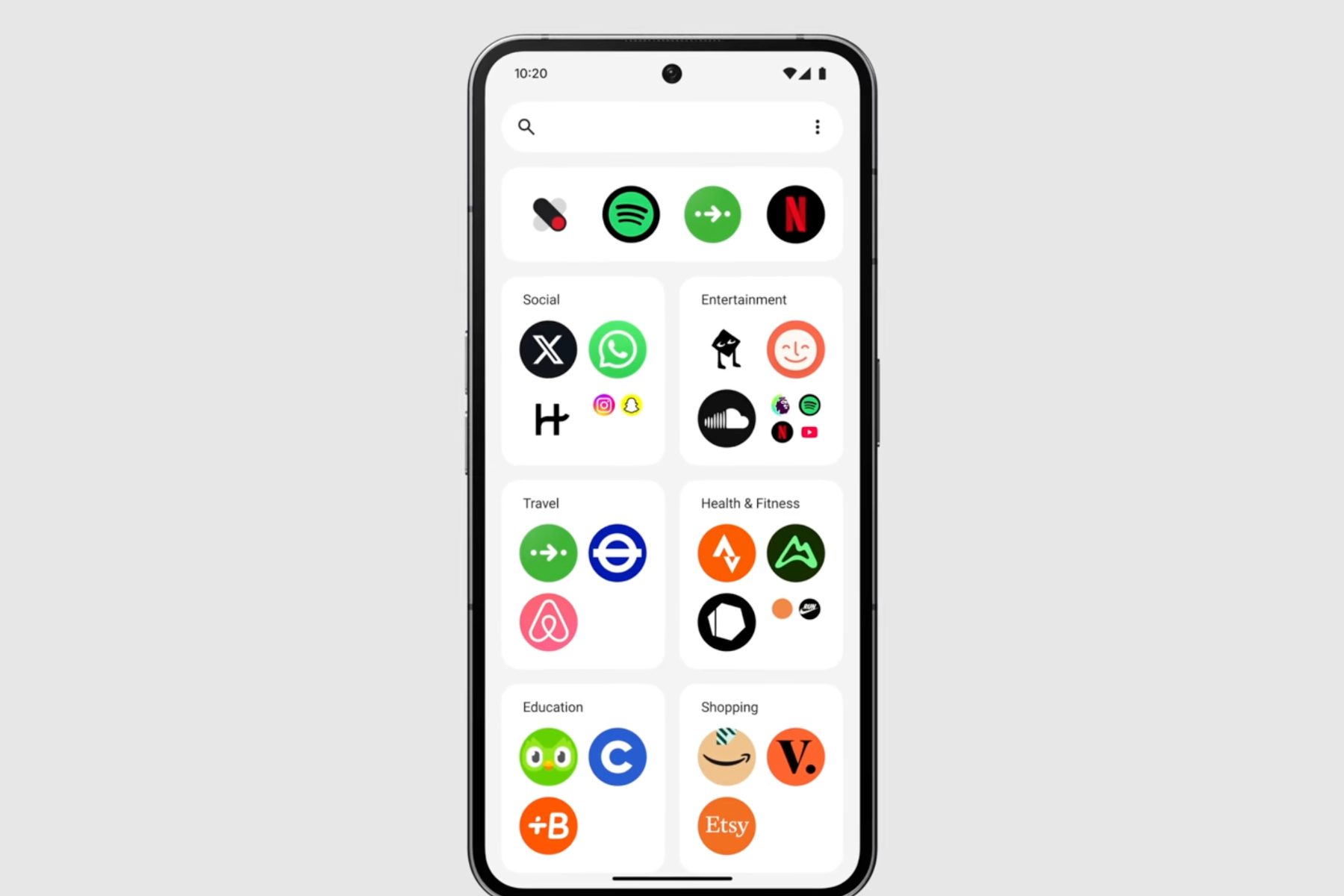 App categories in Nothing OS 3.