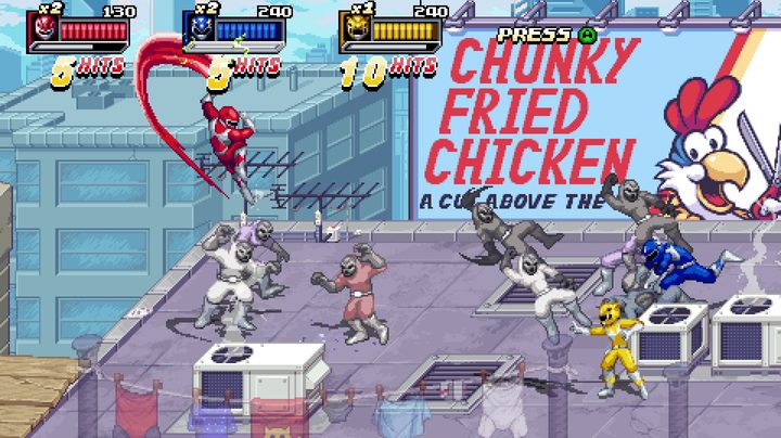 Beat 'em up gameplay from Mighty Morphin Power Rangers: Rita's Rewind.