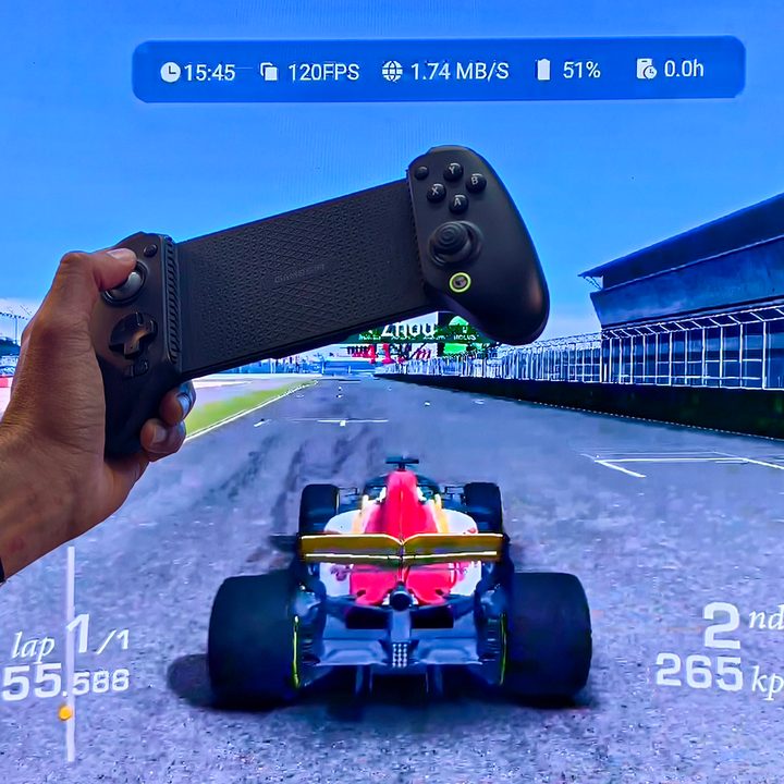 Real Racing 3 at 120fps while being cast to a TV running on the RedMagic 9S Pro.