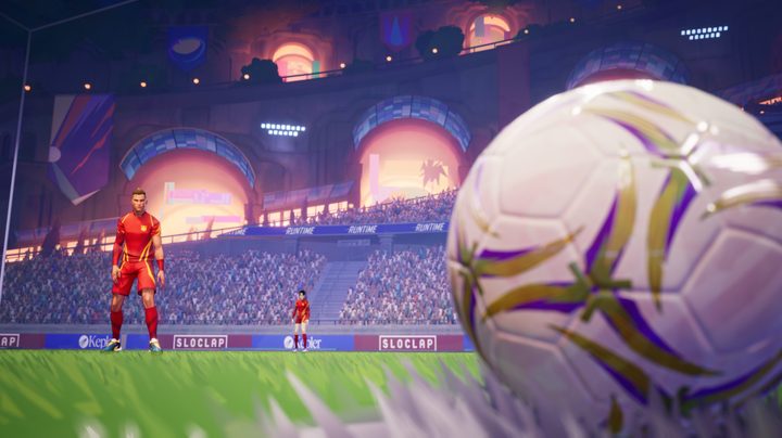 A player looks at the ball in Rematch