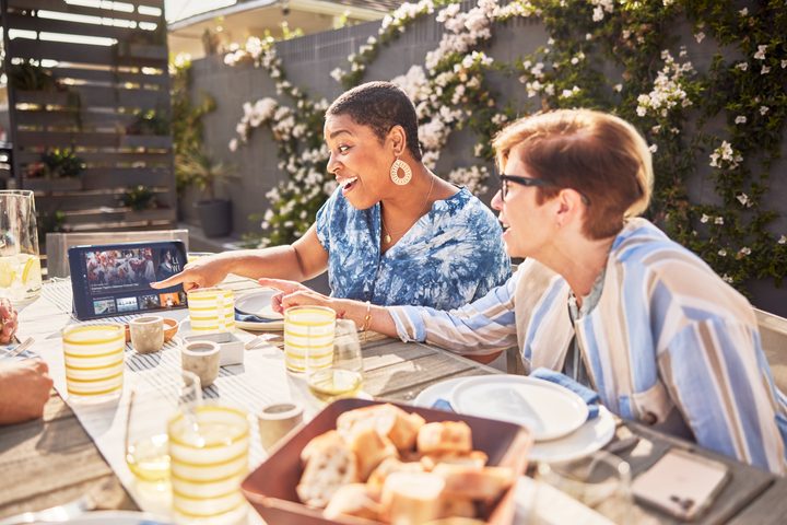 Sling TV lifestyle watching at the dinner table