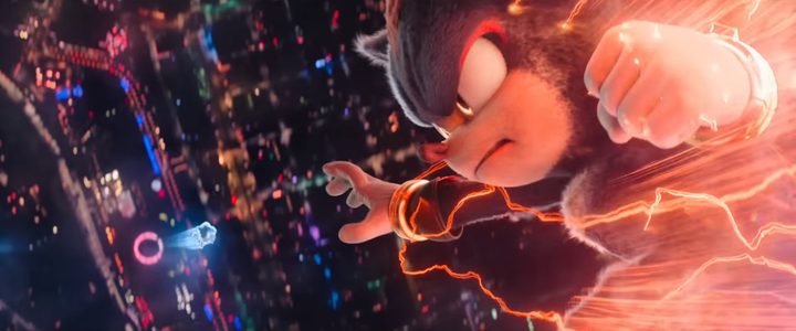 Shadow preparing to punch Sonic in midair in "Sonic the Hedgehog 3."