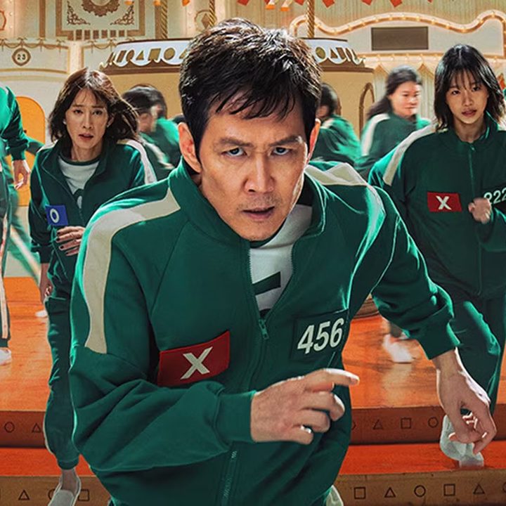 The cast of "Squid Game" season 2 running.