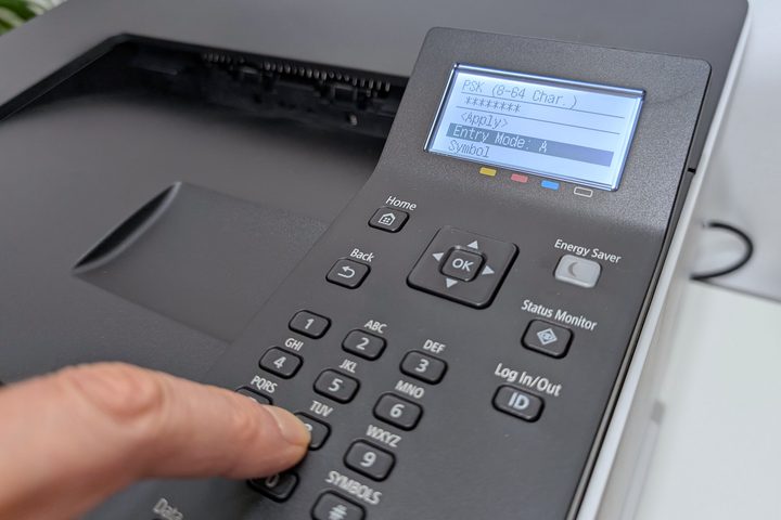 The Color imageClass LBP633Cdw has an awkward interface that uses Multi-tap entry like a late 1990s cellphone.