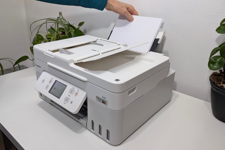 The MegaTank Pixma G4280's rear paper tray holds 100 sheets.