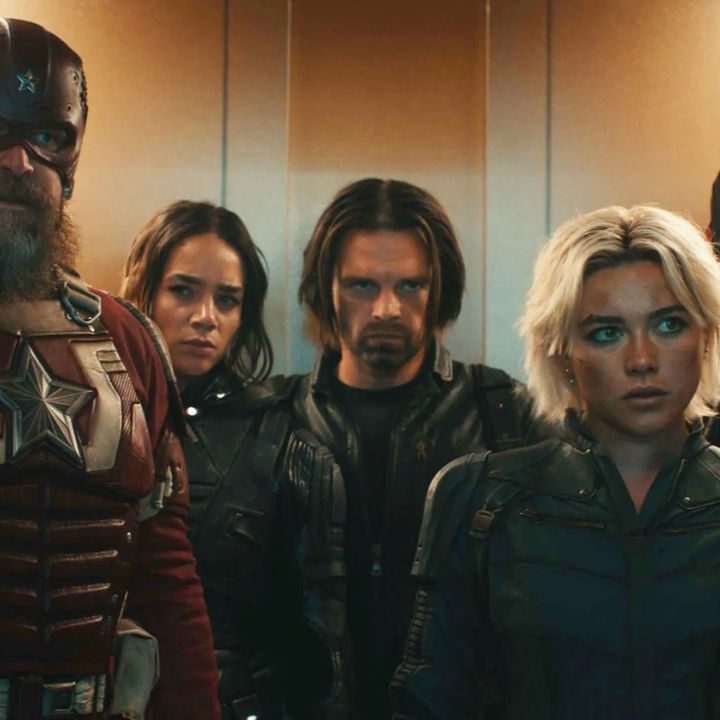 The cast of Thunderbolts* looking ahead.