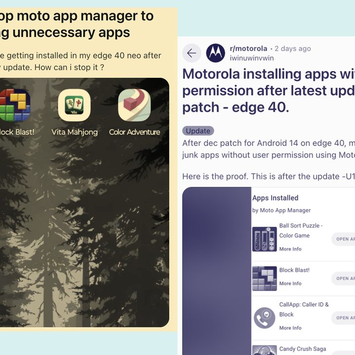 Sample of user complaints about Motorola phones. Set 6.