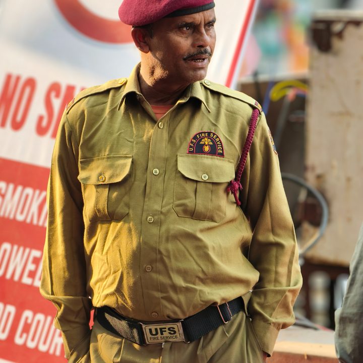 Indian fire officer on duty captured with the Vivo X200 Pro.