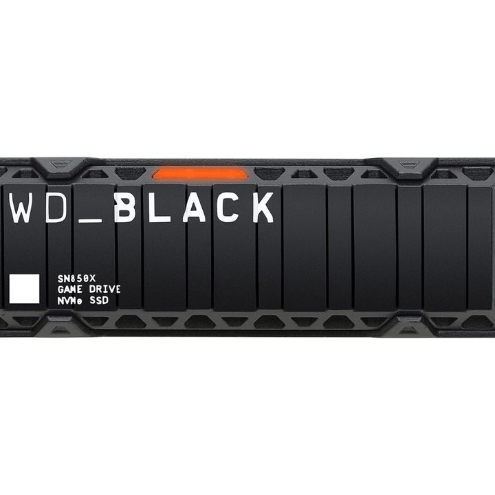 WD Black 1TB SSD with Heatsink on a white background