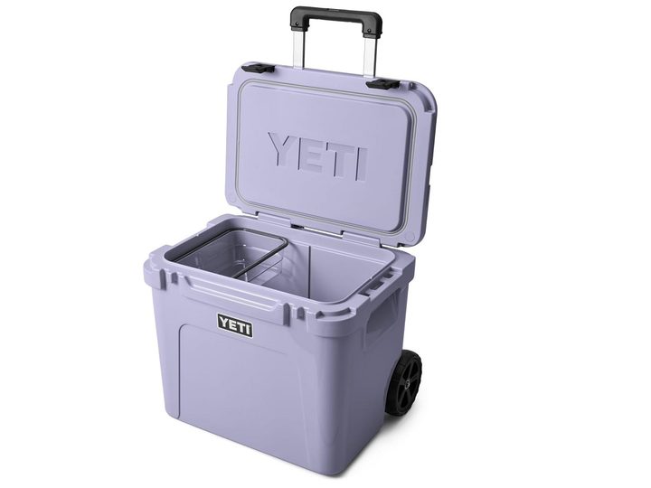 The Yeti Roadie 60 Wheeled Cooler, opened.