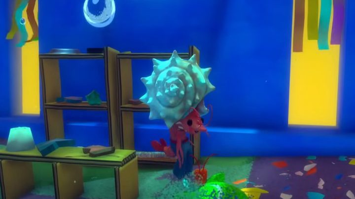 A prawn wearing jeans appears in Another Crab's Treasure.