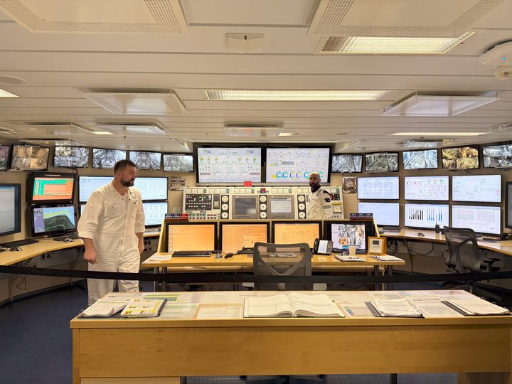 The engine control room aboard Royal Caribbean Allure of the Seas in December 2024 (captured on the iPhone 16 Pro)