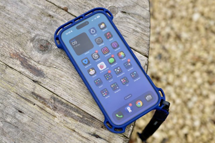 An iPhone 16 Pro Max in a Casetify Ultra Bounce case.