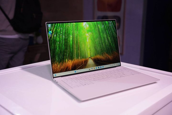 The Dell 13 Premium at a press event on a white table.