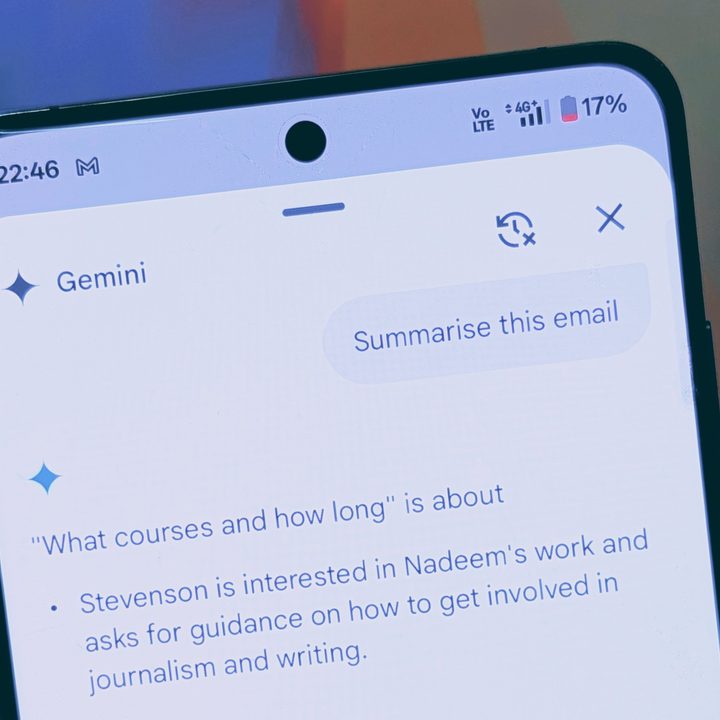 Summarizing emails using Gemini.