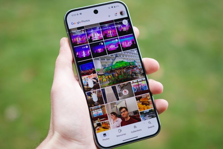 Someone holding a Pixel 9 Pro, running the Google Photos app.
