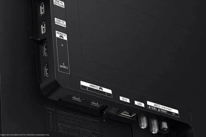 HDMI 2.1 connections on a Samsung S90D.